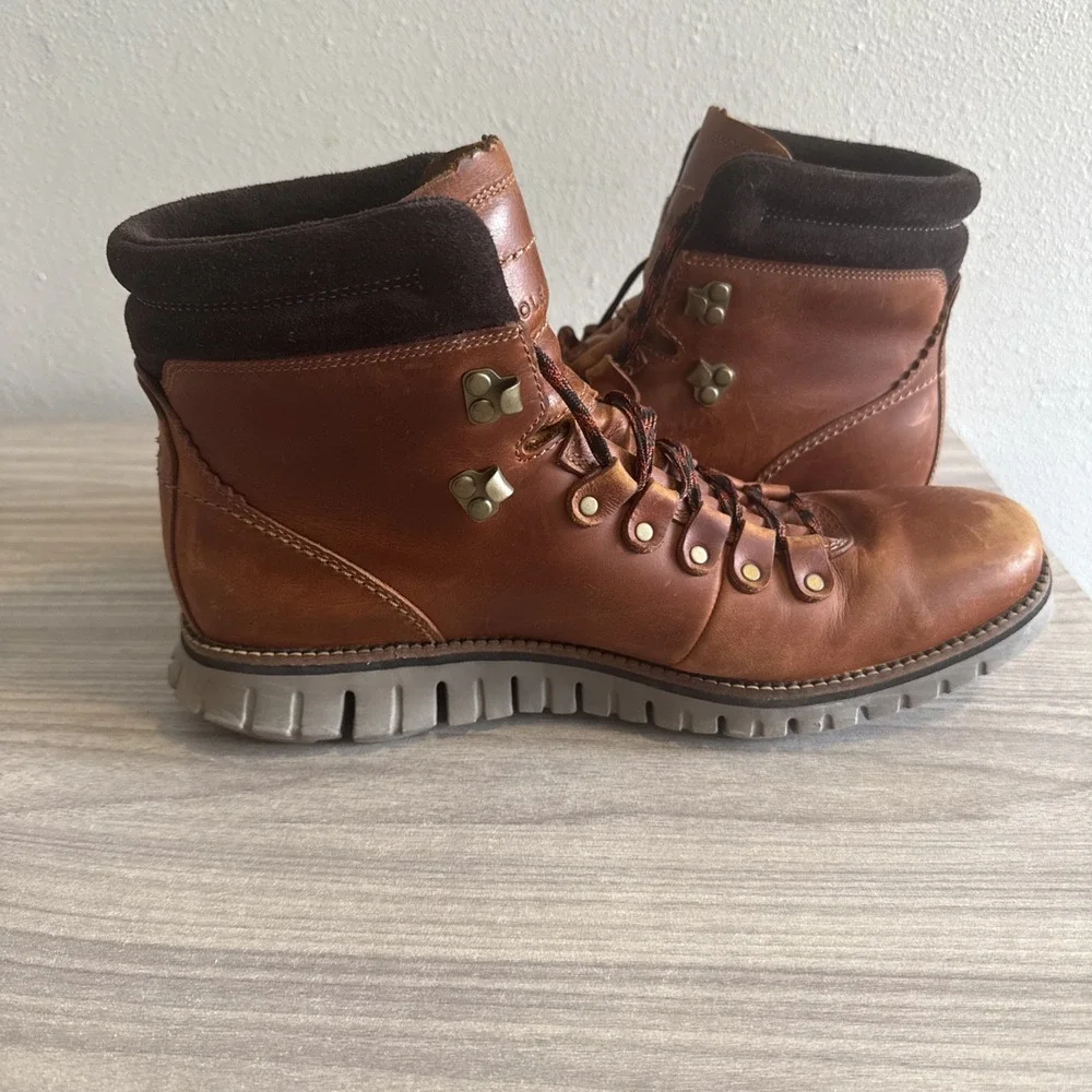 Cole Haan Men's ZeroGrand Waterproof Hiker Boot British Tan Style C30405 Sz 9.5
